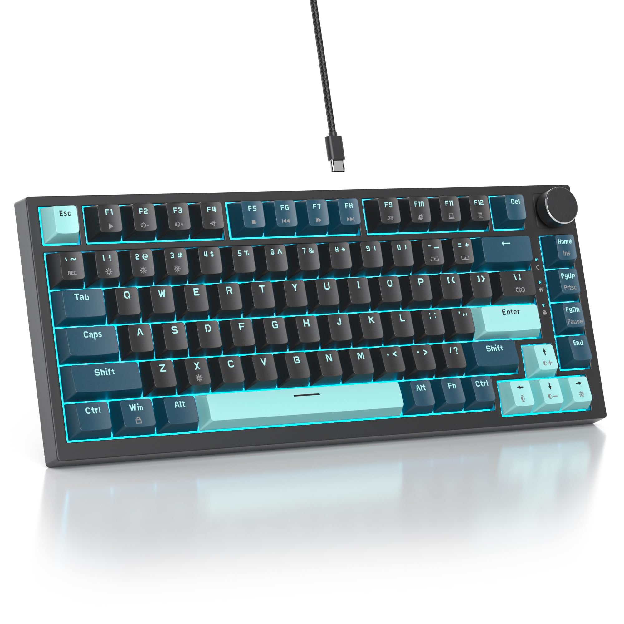 Amazon.com: Mosptnspg 75% TKL Wired Mechanical Keyboard,RGB